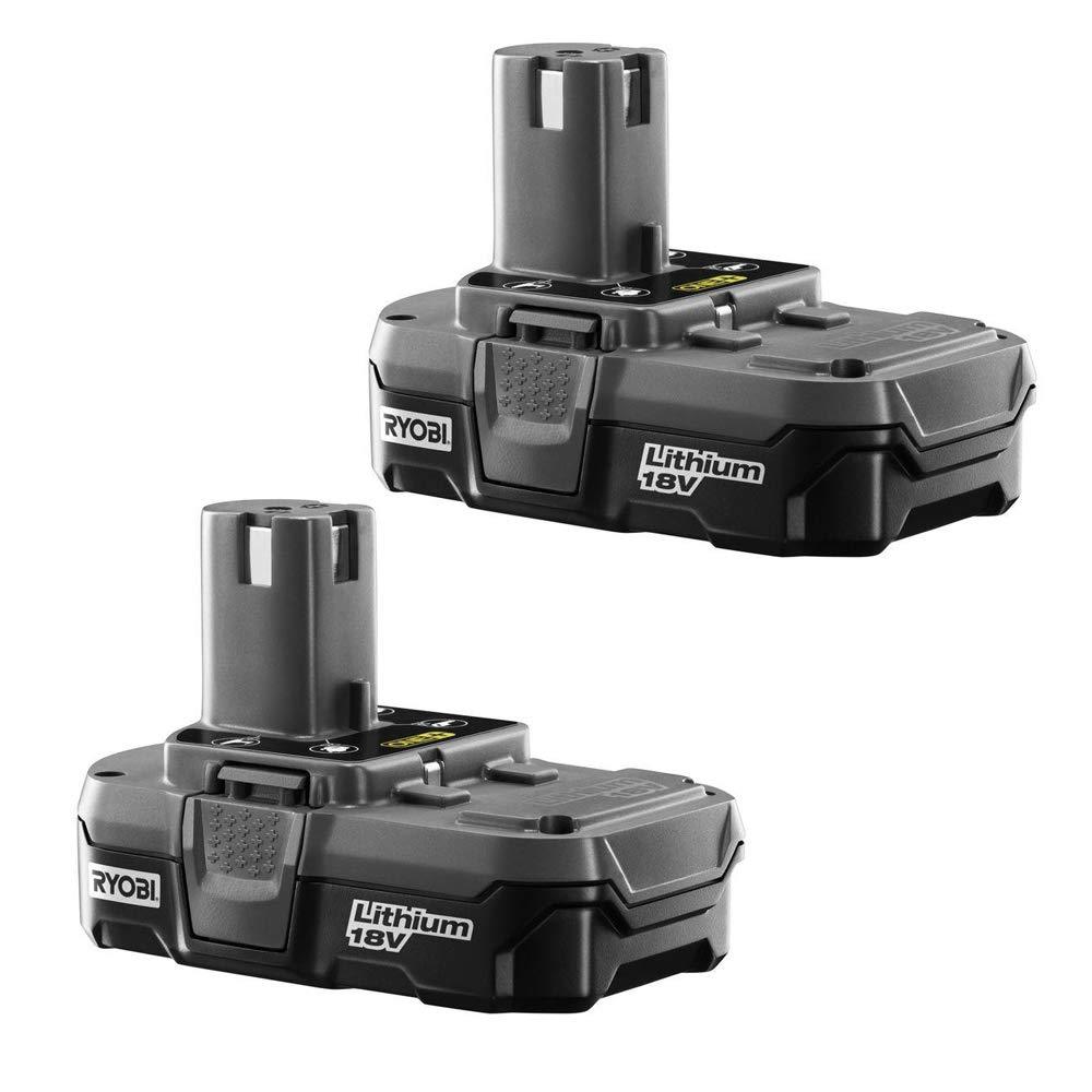 Ryobi P102  18V One+ Compact Lithium Ion Battery, 2 Pack