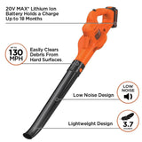 BLACK+DECKER LSW221 20V MAX Lithium Cordless Sweeper (Renewed)