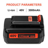 3000mAh Battery for Black and Decker 40v Lithium, Replacement Black & Decker 40 Volt MAX LBXR2036 LBX2040 LBX36 LBXR36 Battery (2 Packs)