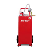 Arksen 30 Gallon Portable Fuel Transfer Gas Can Caddy Storage Gasoline Tank Heavy Duty 30-Gallons Capacity- Red