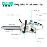 LiTHELi 40V 14 inches Cordless Chainsaw with Outrunner Brushless Motor, 2.5AH Battery and Charger