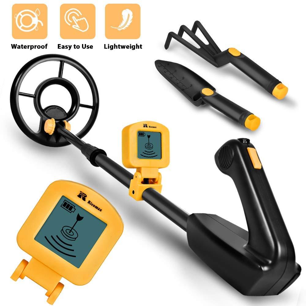 RM RICOMAX JR Metal Detector for Kids with LCD Display & BuzzerăIP68 Waterproof Coil & 2lb LightweightăăOne-Press Operation & Various Detectionă 24