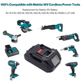 2 Pack 18V 1.5Ah BL1815 Lithium-Ion Replacement for Makita 18V Battery BL1815N BL1820 BL1830 BL1840 BL1845 BL1850 BL1850B-2 LXT-400 18-Volt Cordless Power Tools Batteries