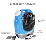 Ivation Multipurpose Portable Spray Washer w/Water Tank - Built in Rechargeable 2200 mAh Lithium Battery and 12v Car Plug - Metal Trigger Guns, Shower & Brush Heads and Flexible Hose