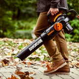 WORX WG512 Trivac 2.0 Electric 12-amp 3-in-1 Vacuum Blower/Mulcher/Vac, Black and Orange