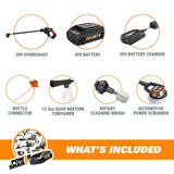 WORX WG625.4 20V Cordless Hydroshot Portable Power Cleaner with Accessories Kit Battery and Charger Included