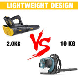TECCPO 20V 310CFM Lightweight Cordless Leaf Blower With Variable Speed Control, 2.0 AH Lithium Battery Included - TDAB02G