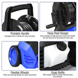 Goplus 3000PSI Electric High Pressure Washer, 2 GPM 2000W Portable Power Washer w/Deck Patio Cleaner & Nozzles (Blue)
