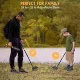 RM RICOMAX JR Metal Detector for Kids with LCD Display & BuzzerăIP68 Waterproof Coil & 2lb LightweightăăOne-Press Operation & Various Detectionă 24