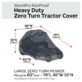 Classic Accessories StormPro RainProof Heavy Duty Zero Turn Mower Cover, Large