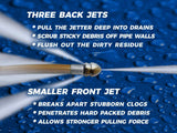 SEWER JETTER - 100 FT Premium Drain Cleaner for Your GAS Pressure Washer (Up to 2.8 GPM) by SewerFlex