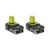 Ryobi P107 One+ 18 Volt Compact Lithium Ion 1.5 Ah Battery Multi Pack (2 Batteries)