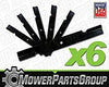 MowerPartsGroup (6) Notched Hi Lift Blades Replace Bad Boy 038-6050-00 60