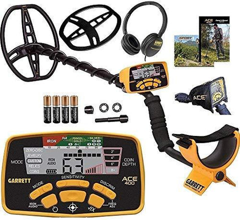 Garrett Ace 400 Metal Detector with Waterproof Coil and Headphone Plus Accessories