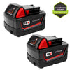 VINIDA 2 Pack 18V 4000mAh Lithium-ion Replacement Battery for Milwaukee M18 Series Cordless Power Tool 48-11-1850 48-11-1852 48-11-1840 48-11-1828 M18 Battery