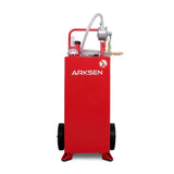 Arksen 30 Gallon Portable Fuel Transfer Gas Can Caddy Storage Gasoline Tank Heavy Duty 30-Gallons Capacity- Red