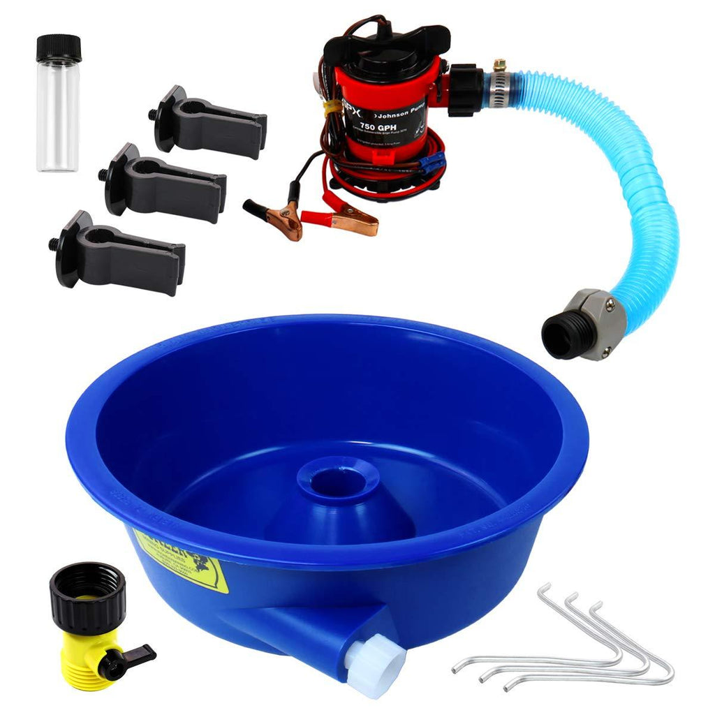 Blue Bowl Concentrator Kit with Pump, Leg Levelers, Vial - Gold Mining Equipment