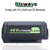 Biswaye 40V 6000mAh Lithium Ion Battery OP4050A Replacement for 40-Volt Ryobi Cordless Power Tools Battery OP4015 OP4026 OP40201 OP40261 OP4030 OP40301 OP4040 OP40401 OP4050 OP40501 OP40601