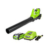 Greenworks BA40L210 40V 115 MPH-430 CFM Electric Leaf Blower, 2.0 Ah Battery