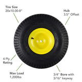 MARASTAR 21423 20x10.00-8 Rear Tire Assembly Replacement for John Deere Riding Mowers