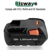 Biswaye 2 Pack 18V 4.0Ah Lithium Ion Replacement Battery for RIDGID 18V Drill R840087 R840083 R840086