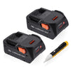 Powerextra 2 Pack 18-Volt 4.0Ah Lithium Ion Replacement Battery for RIDGID R840087 R840083