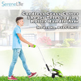 SereneLife Upgraded Hedge Trimmer Shears -  Cordless Electric V2 - Push Grass Cutter W/ 3.6V Rechargeable Battery - Adjustable Height and Changeable Blade Hedge Shrubber - PSLGTM30