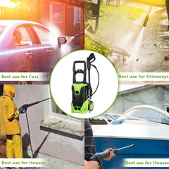 Homdox 3000 PSI Electric Pressure Washer 1800W High Pressure Power Washer Machine with Power Hose Gun Turbo Wand 5 Interchangeable Nozzles