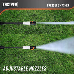 ENSTVER Electric Power Washer,2100PSI 1.8 GPM Pressure Cleaner Machine with Spray Gun,Spray Brush,Adjustable Nozzles and Onboard Detergent Tank- Orange